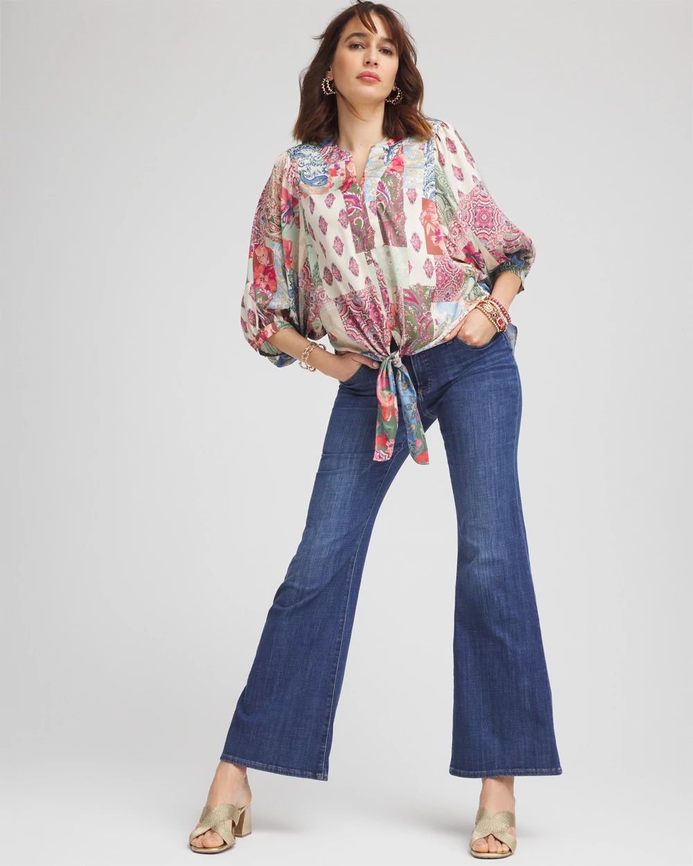 Satin TieFront Blouse Chico's